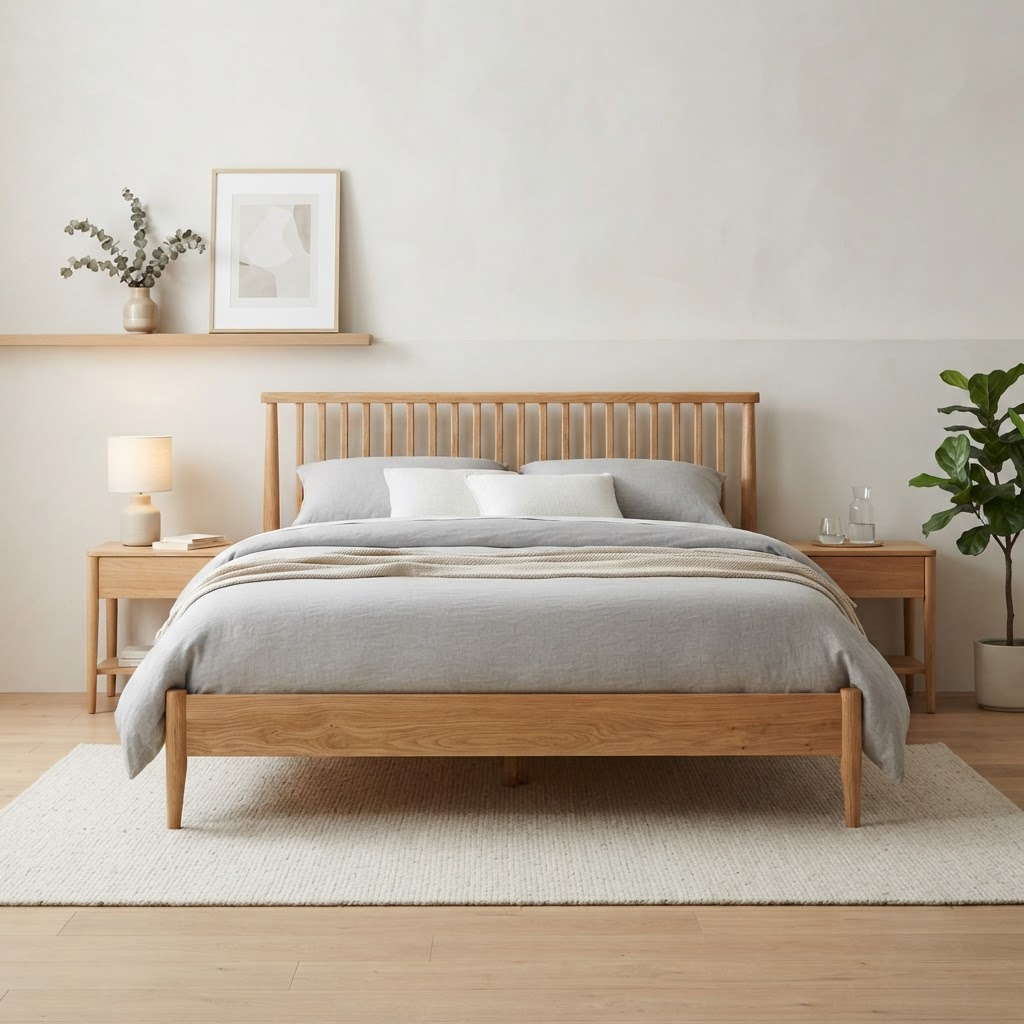 Nordic Solid Oak Bed Frame